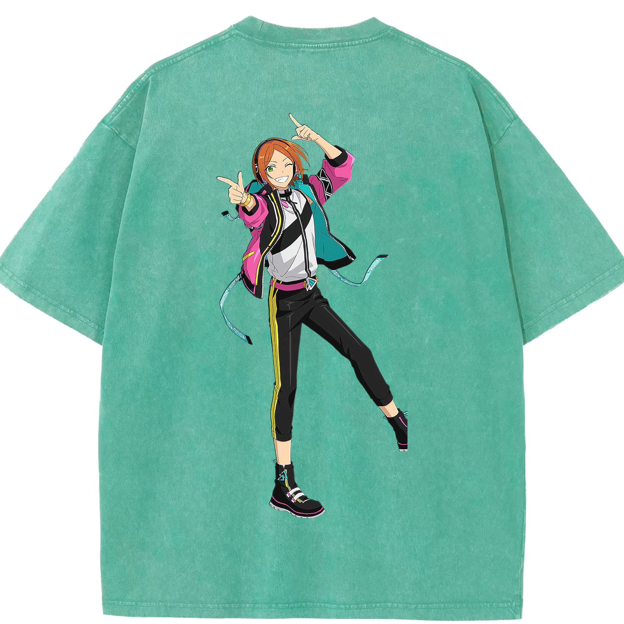 （画像用） あんさんぶるスターズ! Ensemble Stars 綿100% ヴィンテージ風 半袖Tシャツ（背面プリント）